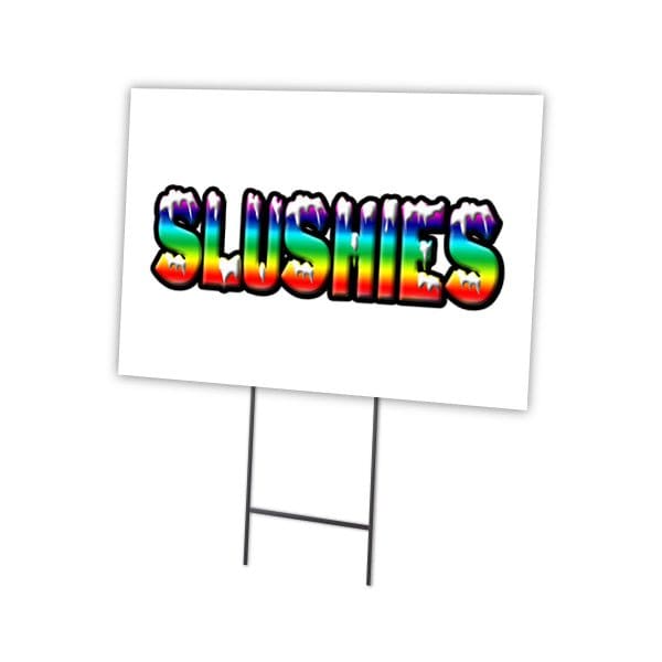 Slushies Yard Sign & Stake outdoor plastic coroplast window, C-1824-DS-Slushies